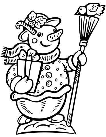 Desenho de Boneco de Neve para imprimir