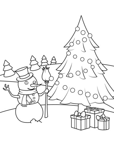 Desenho de Boneco de Neve para imprimir