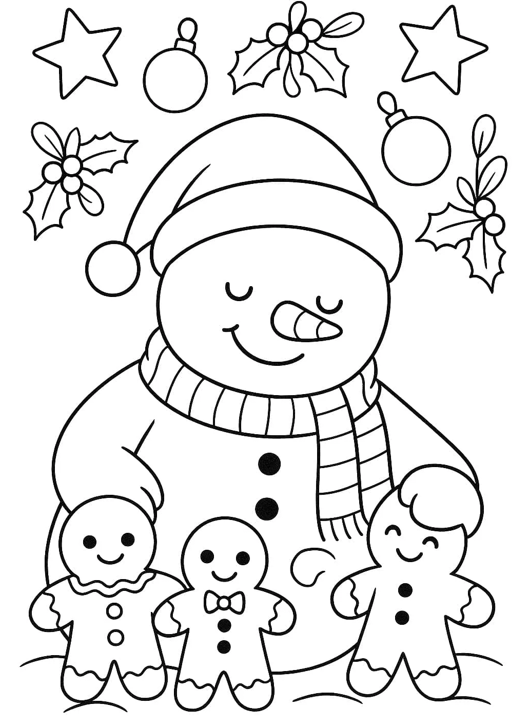Desenho de Boneco de Neve para imprimir