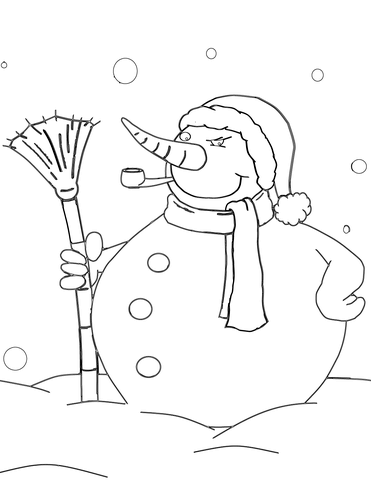 Desenho de Boneco de Neve para imprimir