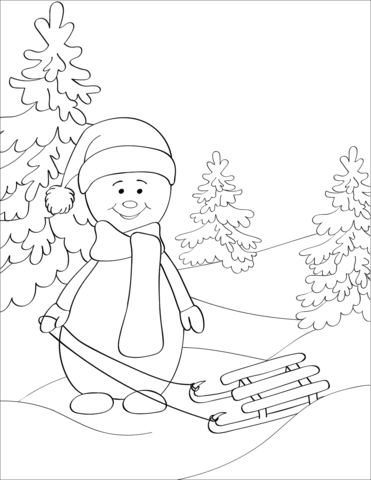 Desenho de Boneco de Neve para imprimir