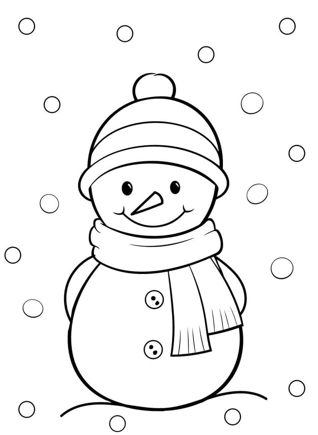 Desenho de Boneco de Neve para imprimir