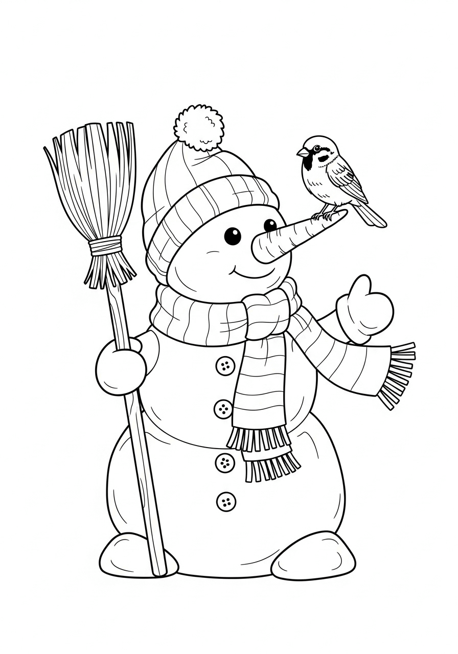 Desenho de Boneco de Neve para imprimir