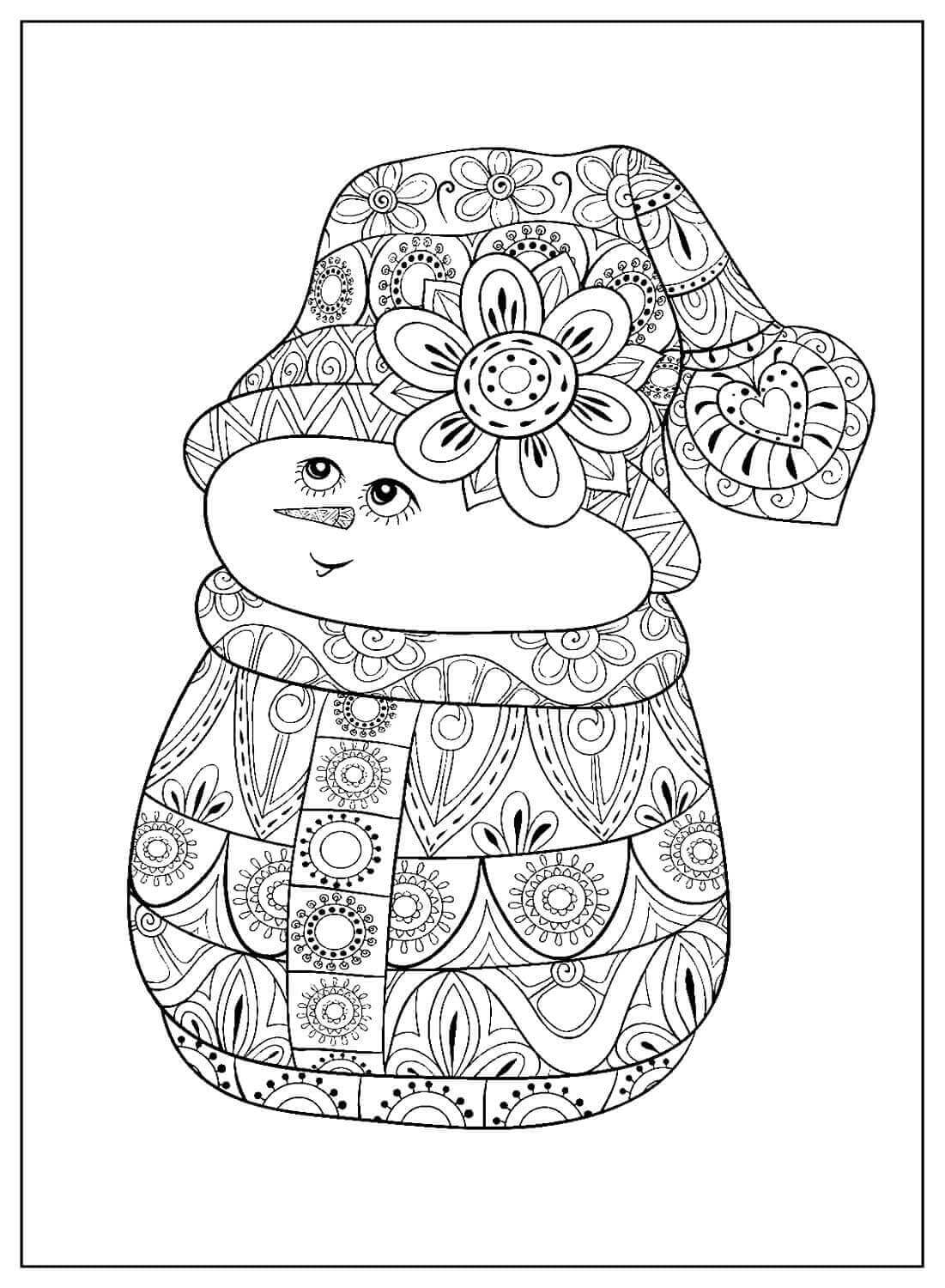 Desenho de Boneco de Neve para imprimir