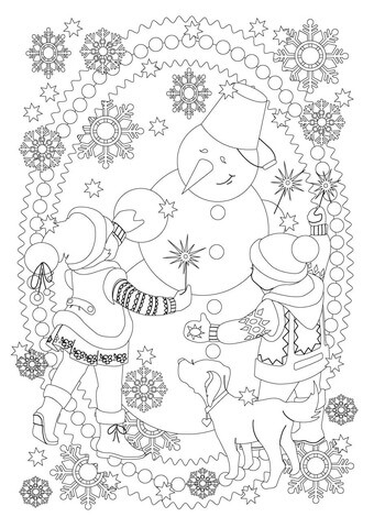 Desenho de Boneco de Neve para imprimir