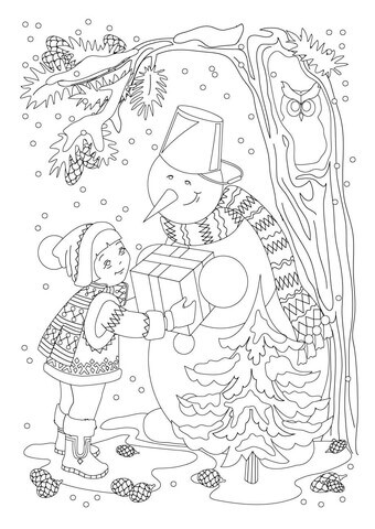 Desenho de Boneco de Neve para imprimir