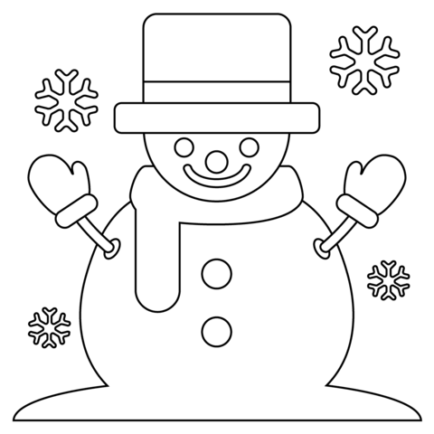 Desenho de Boneco de Neve para imprimir