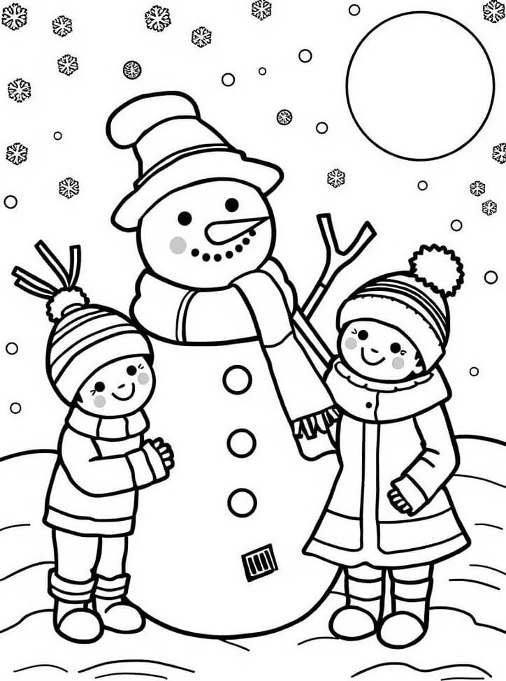 Desenho de Boneco de Neve para imprimir