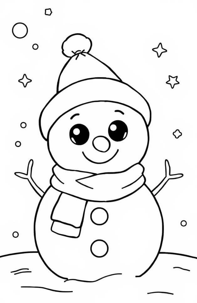 Desenho de Boneco de Neve para imprimir