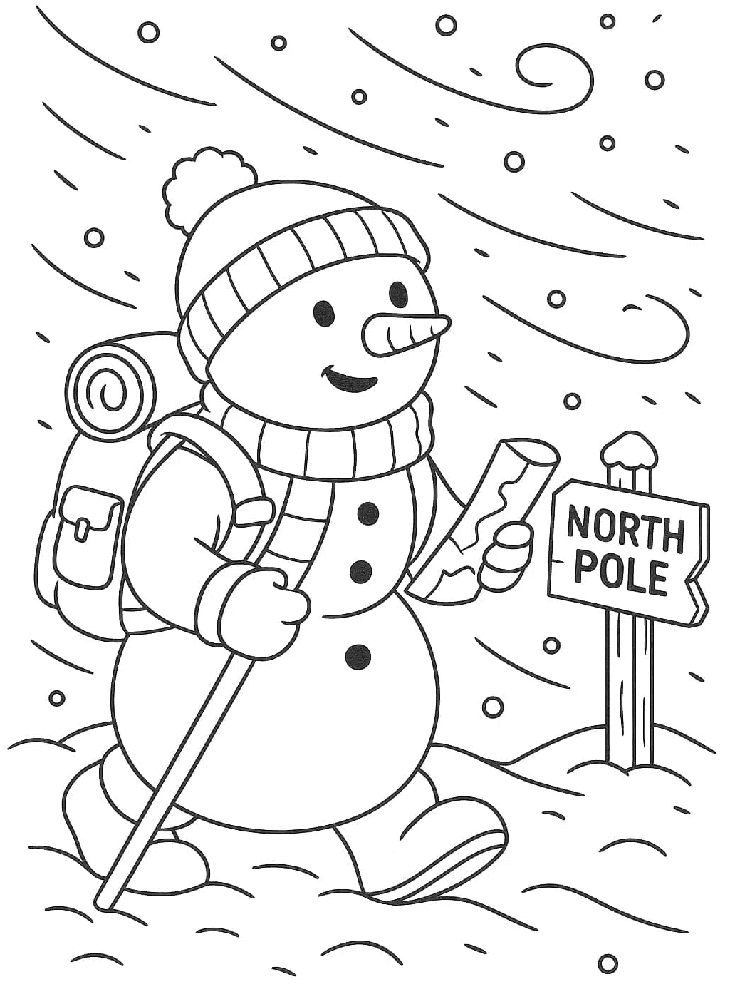 Desenho de Boneco de Neve para imprimir