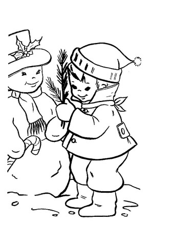 Desenho de Boneco de Neve para imprimir