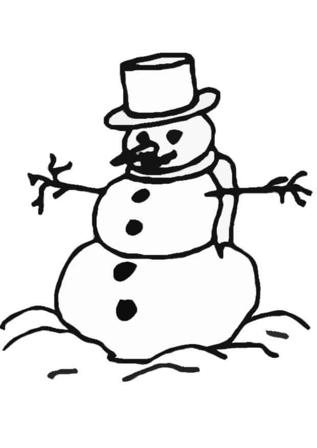 Desenho de Boneco de Neve para imprimir