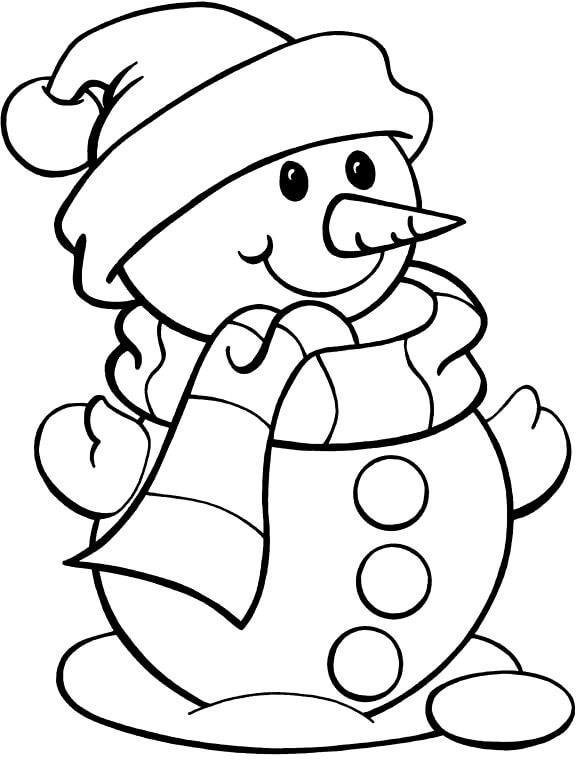 Desenho de Boneco de Neve para imprimir