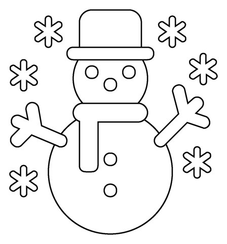Desenho de Boneco de Neve para imprimir