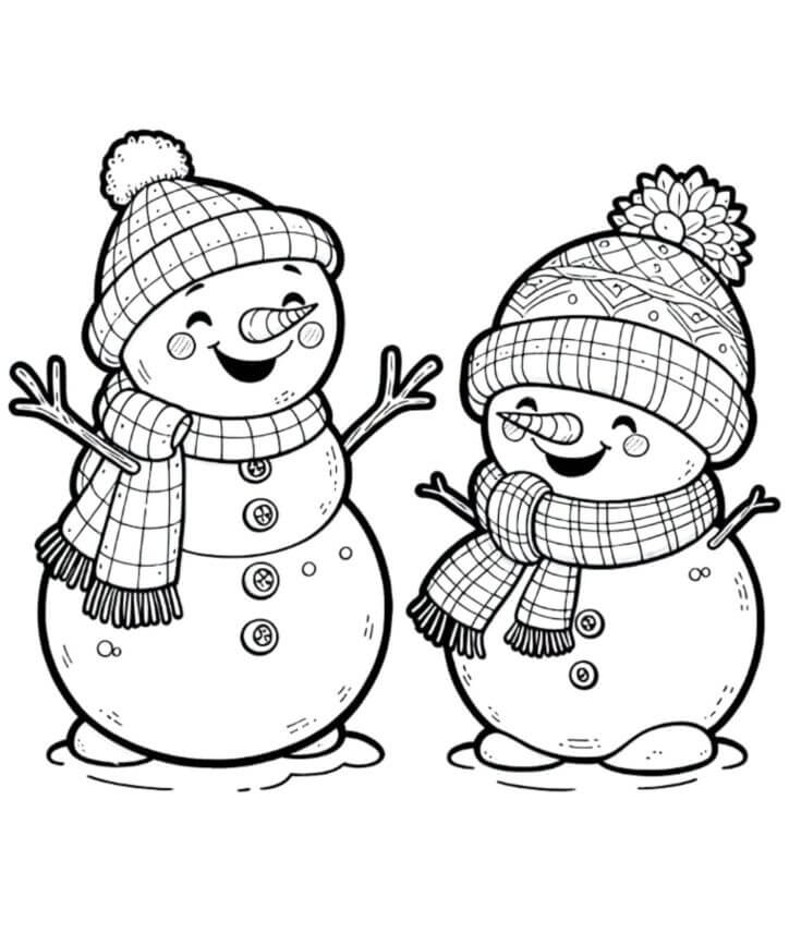 Desenho de Boneco de Neve para imprimir