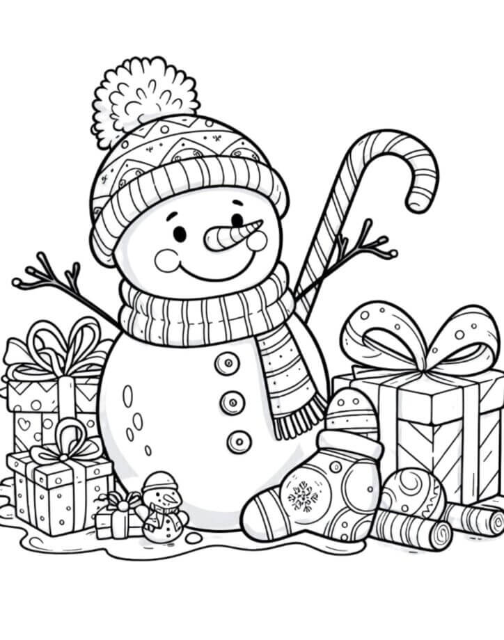 Desenho de Boneco de Neve para imprimir