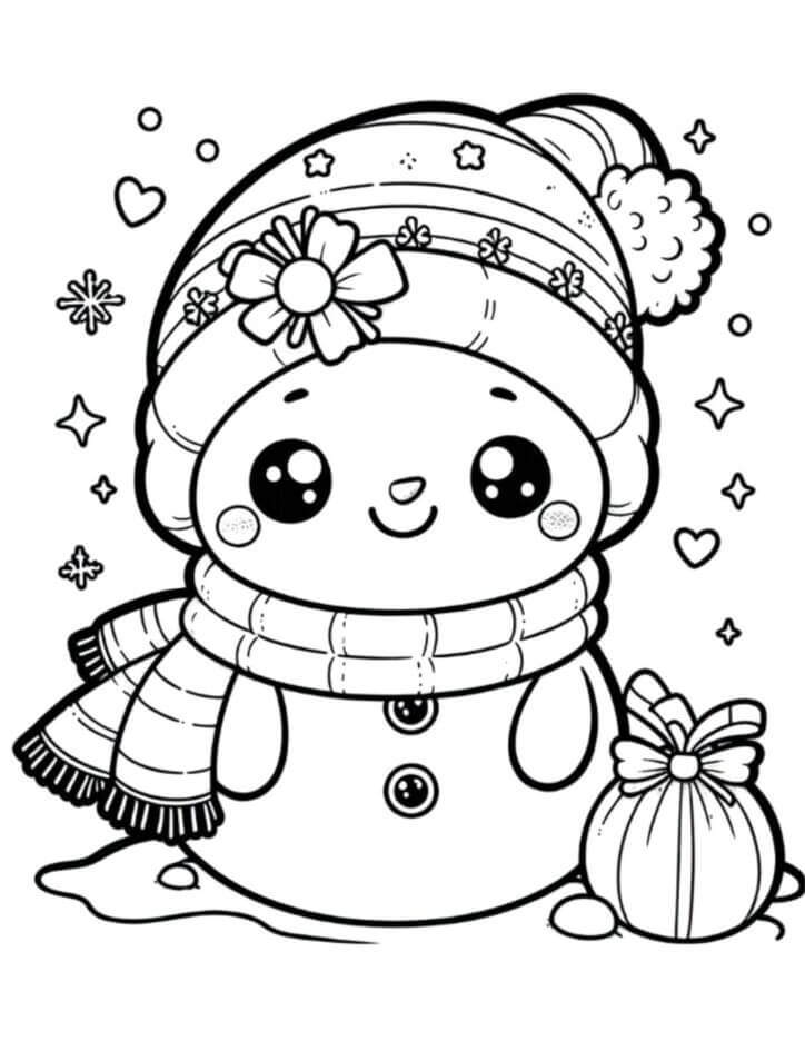 Desenho de Boneco de Neve para imprimir