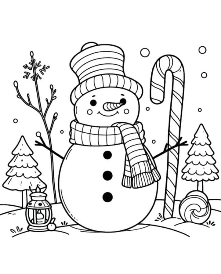 Desenho de Boneco de Neve para imprimir