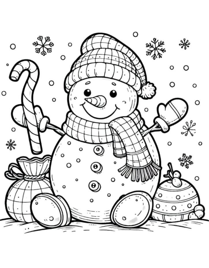 Desenho de Boneco de Neve para imprimir