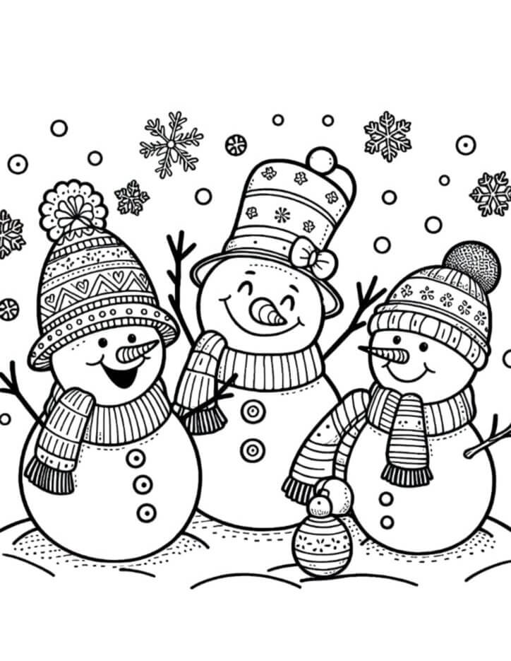 Desenho de Boneco de Neve para imprimir