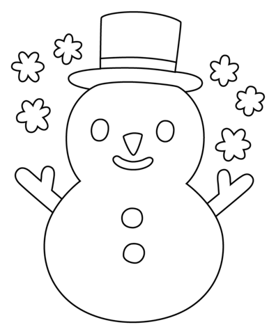Desenho de Boneco de Neve para imprimir