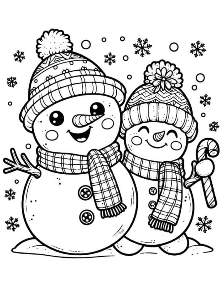 Desenho de Boneco de Neve para imprimir
