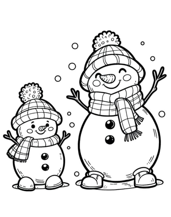 Desenho de Boneco de Neve para imprimir