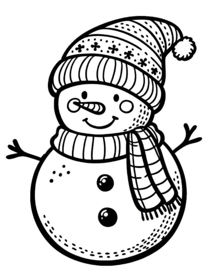 Desenho de Boneco de Neve para imprimir