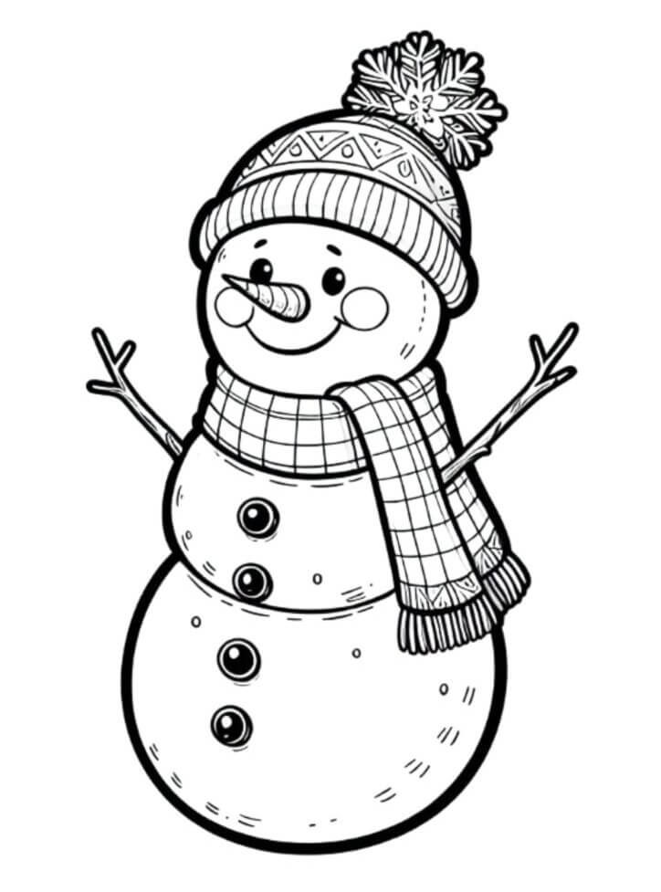 Desenho de Boneco de Neve para imprimir