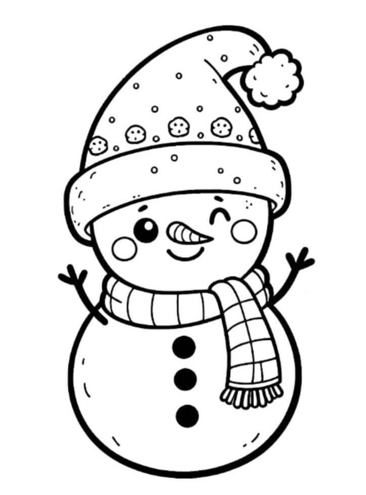 Desenho de Boneco de Neve para imprimir