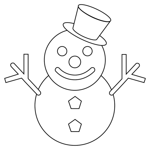 Desenho de Boneco de Neve para imprimir