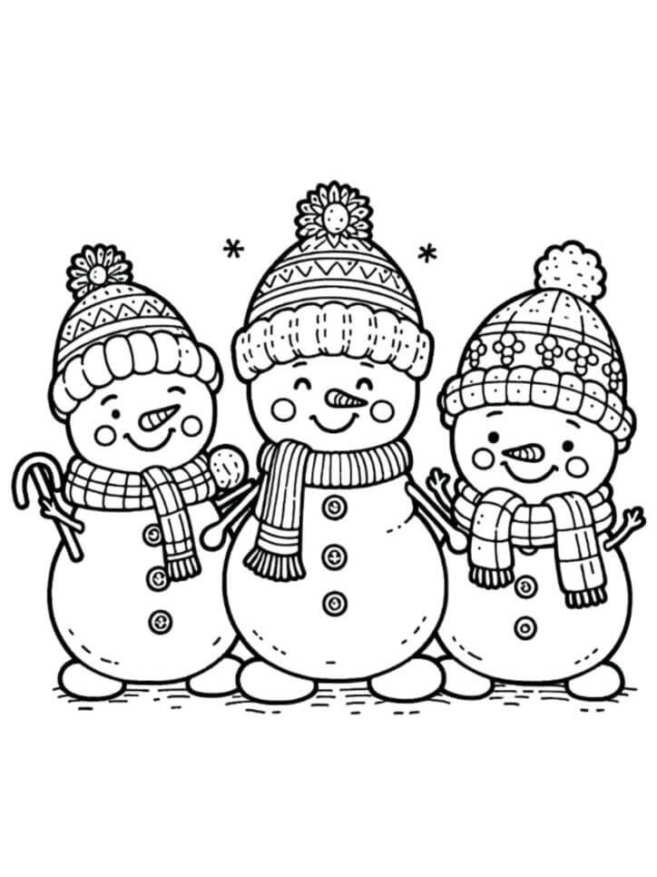Desenho de Boneco de Neve para imprimir