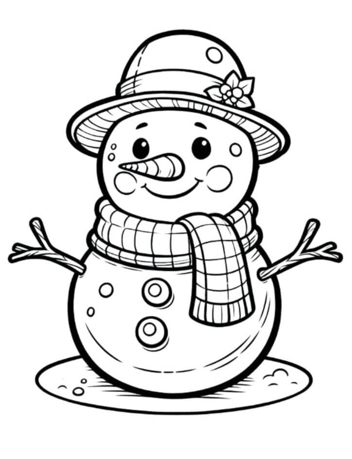 Desenho de Boneco de Neve para imprimir