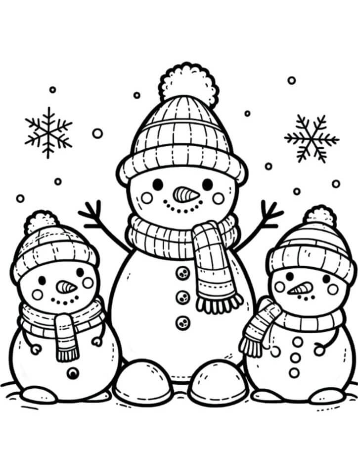 Desenho de Boneco de Neve para imprimir