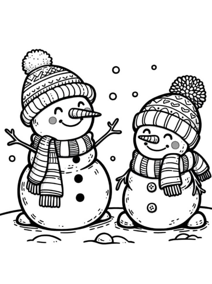 Desenho de Boneco de Neve para imprimir