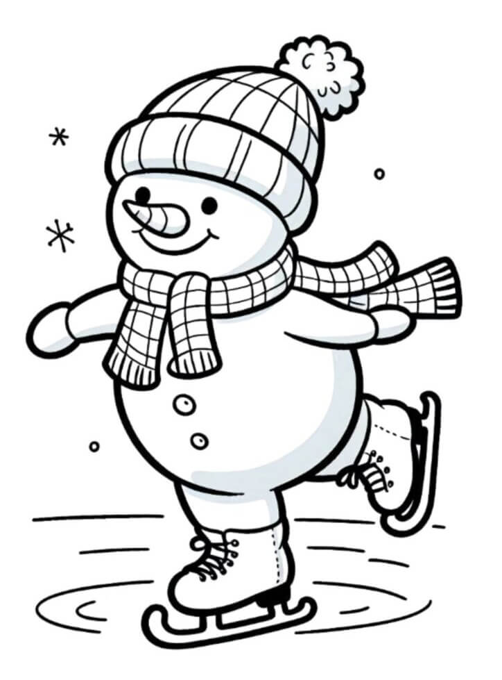 Desenho de Boneco de Neve para imprimir