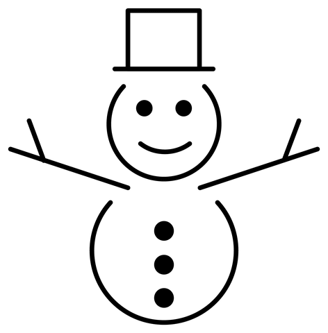 Desenho de Boneco de Neve para imprimir