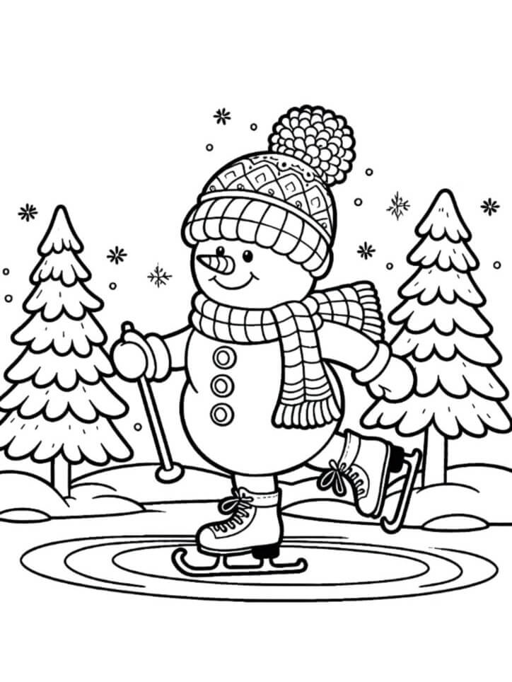 Desenho de Boneco de Neve para imprimir