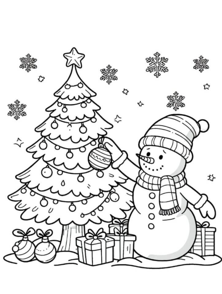 Desenho de Boneco de Neve para imprimir