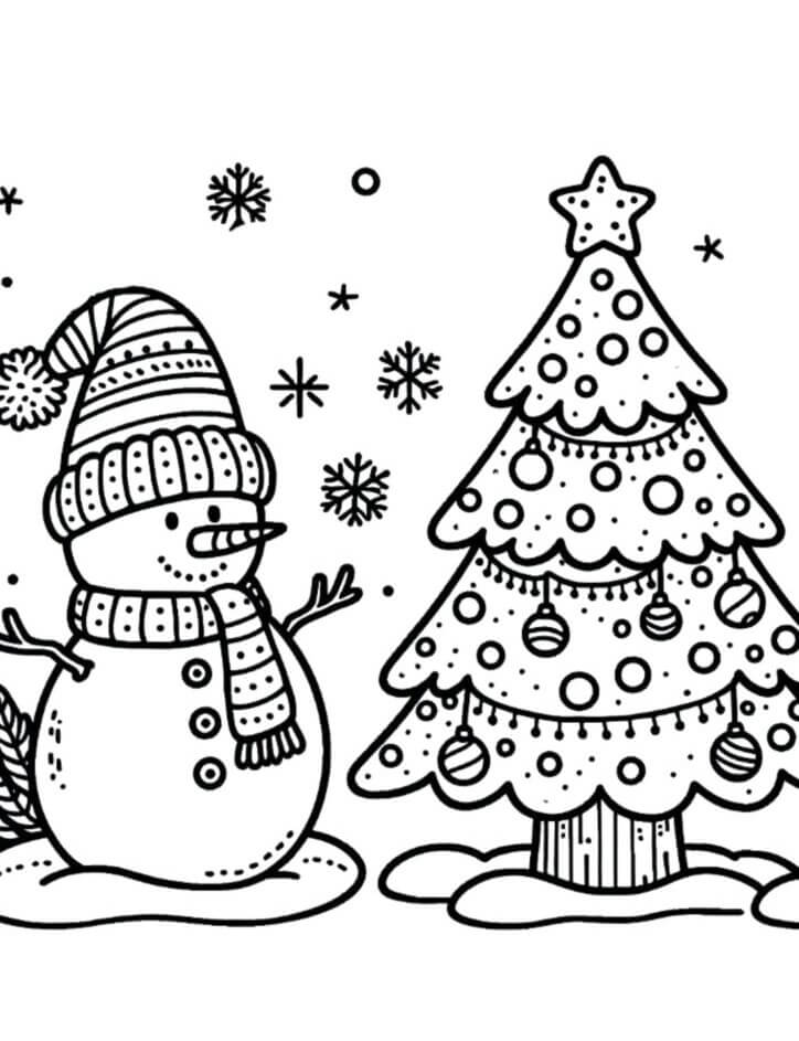 Desenho de Boneco de Neve para imprimir