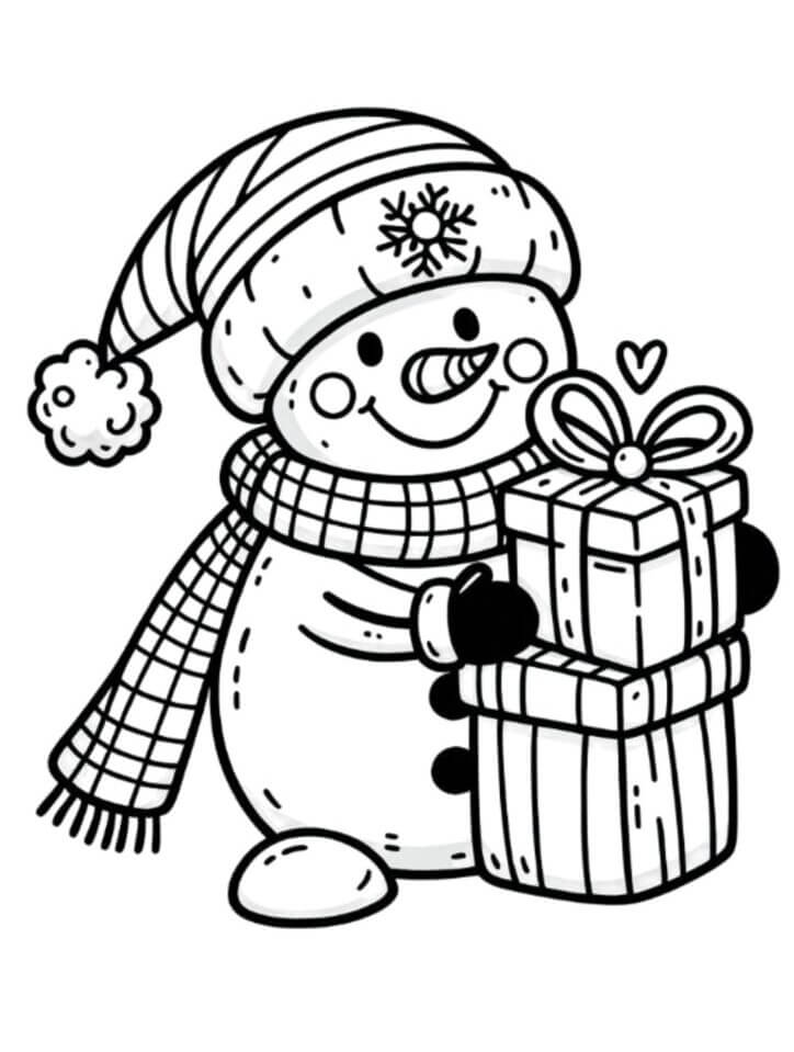 Desenho de Boneco de Neve para imprimir