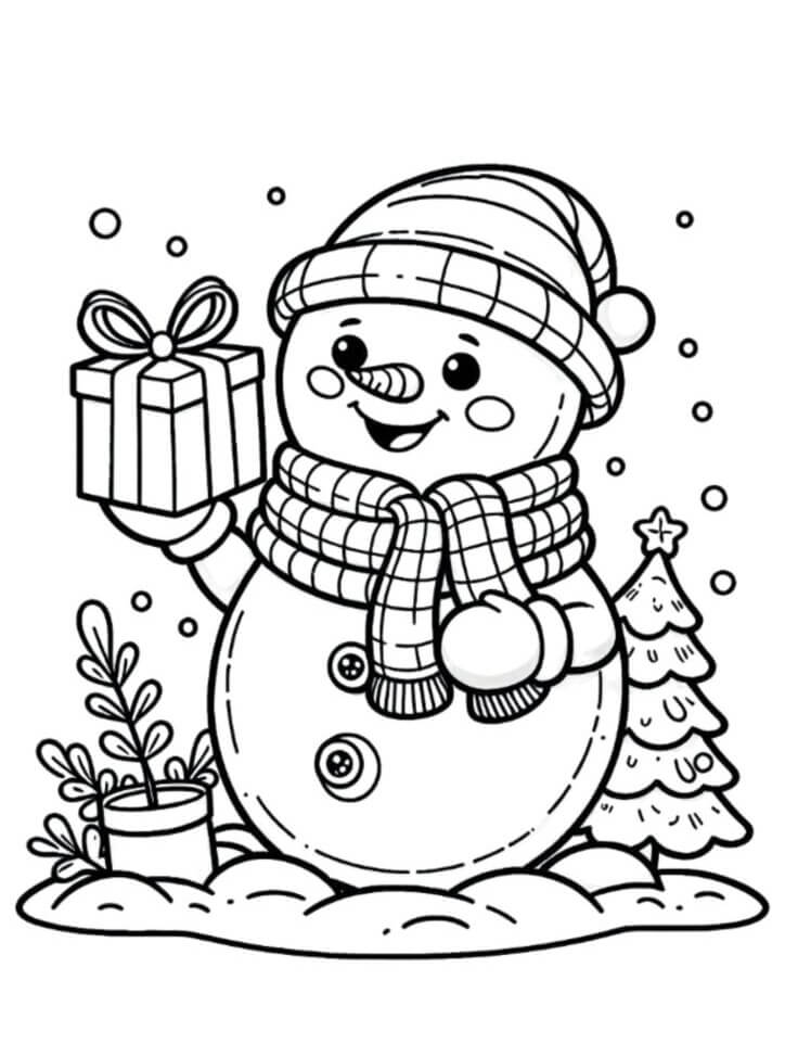 Desenho de Boneco de Neve para imprimir