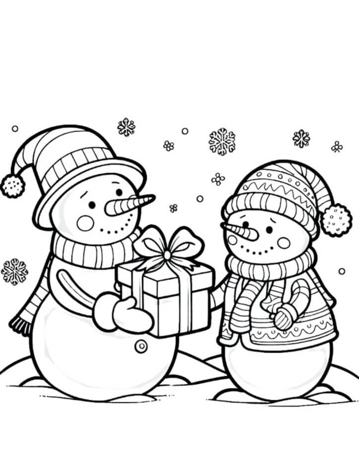 Desenho de Boneco de Neve para imprimir
