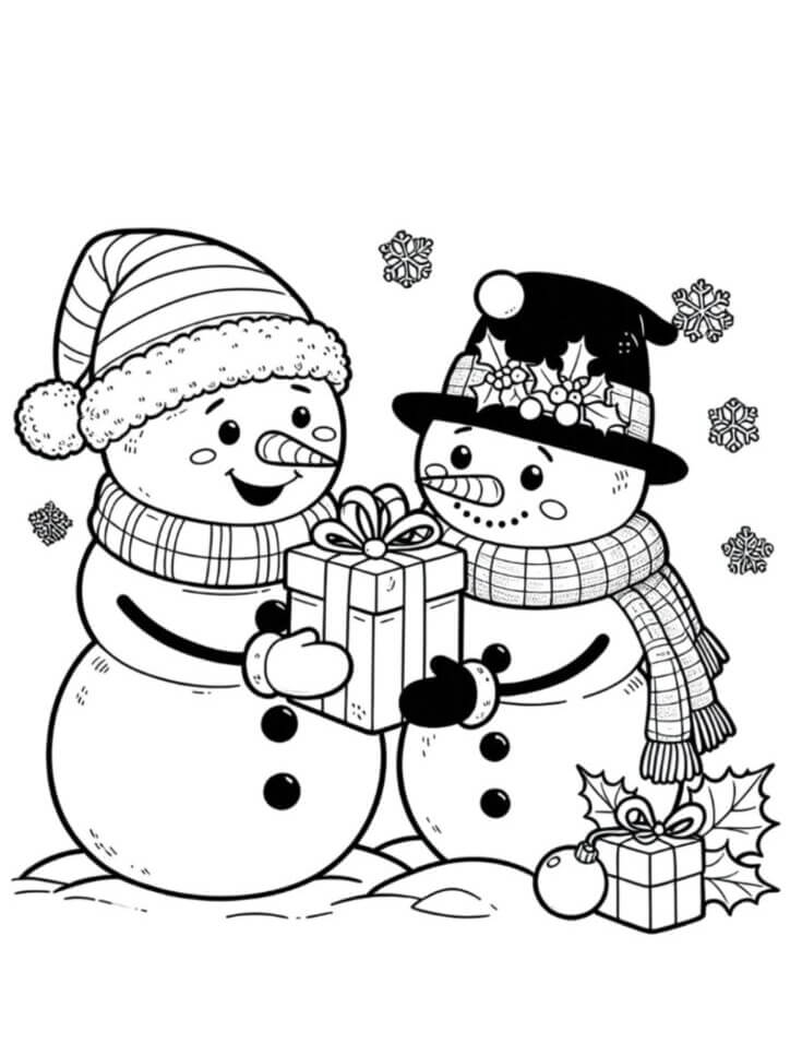 Desenho de Boneco de Neve para imprimir
