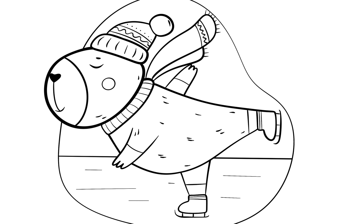 Desenho de Capivara de Natal para imprimir