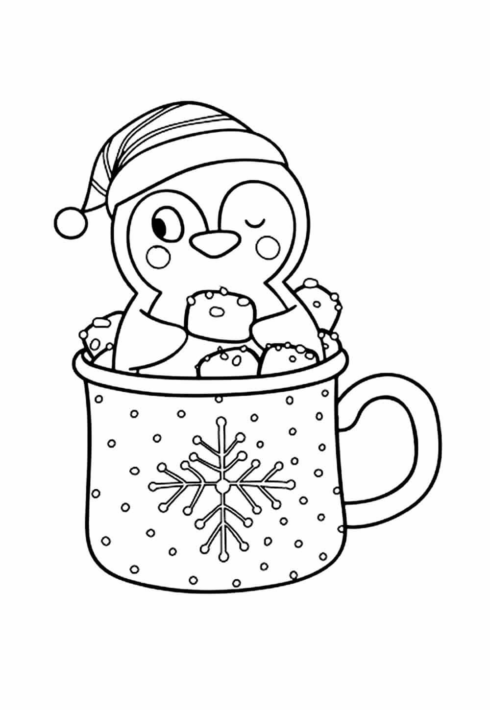 Desenho de Pinguins para imprimir