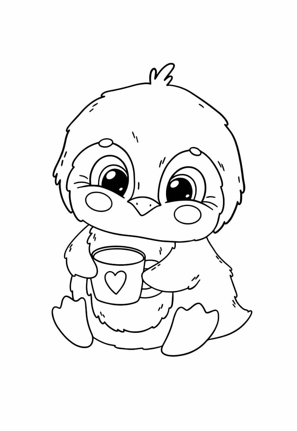 Desenho de Pinguins para imprimir