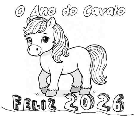 Desenho de Feliz Ano Novo 2026 para imprimir