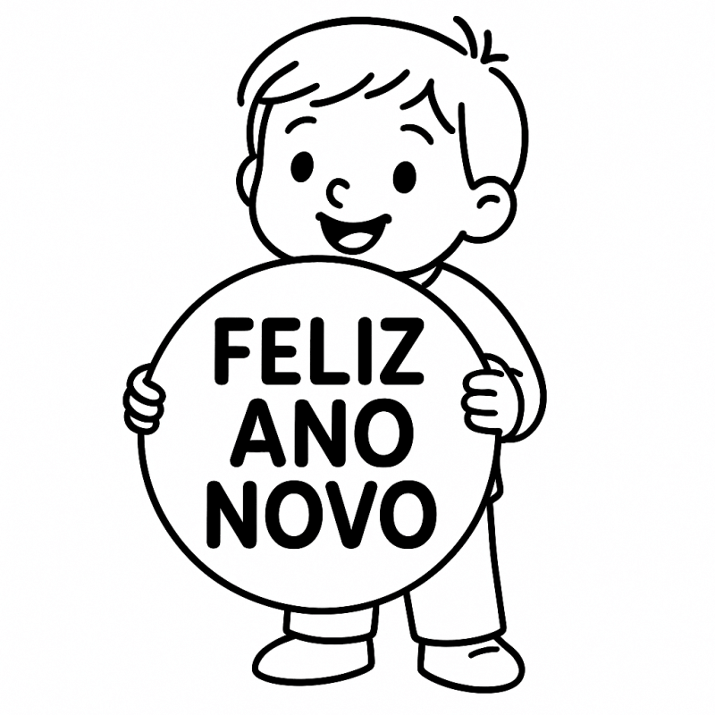 Desenho de Feliz Ano Novo 2026 para imprimir