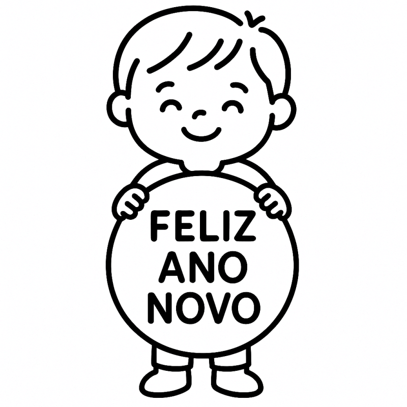 Desenho de Feliz Ano Novo 2026 para imprimir